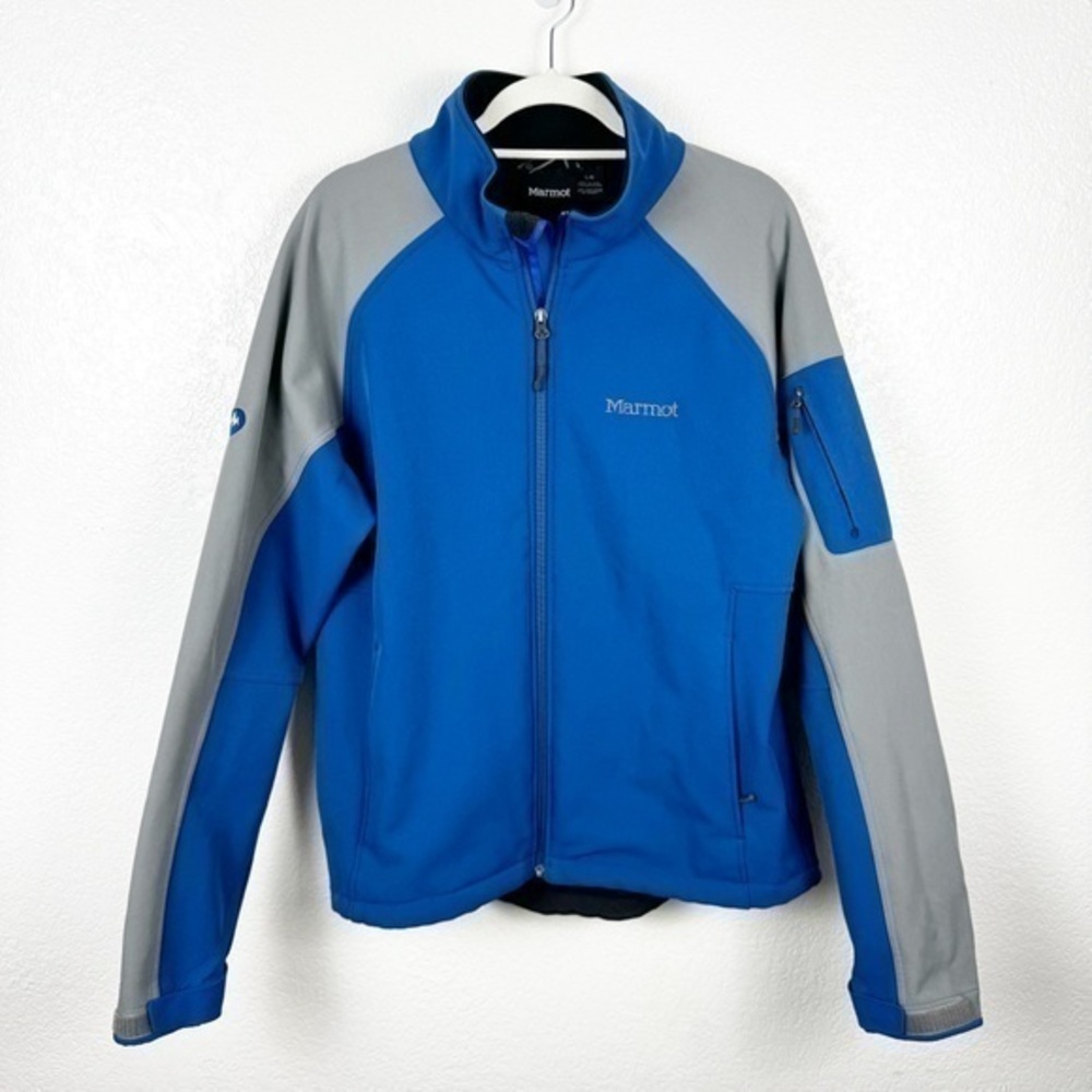 Marmot Gravity Jacket Zip Up Windproof Blue Gray Nylon Blend Size Large